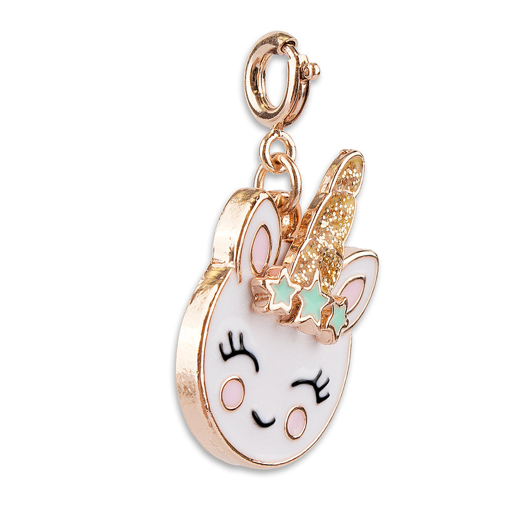Charm - Gold Unicorn Smiley