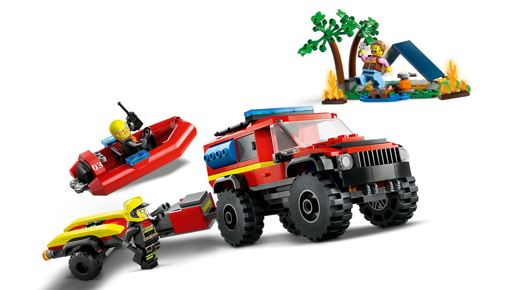 LEGO 4x4 Fire Truck with Rescue Boat V39