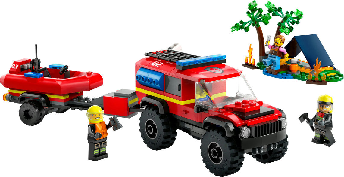 LEGO 4x4 Fire Truck with Rescue Boat V39