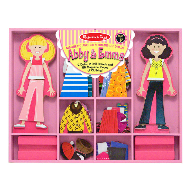 Abby & Emma Magnetic Wooden Dress Up Dolls