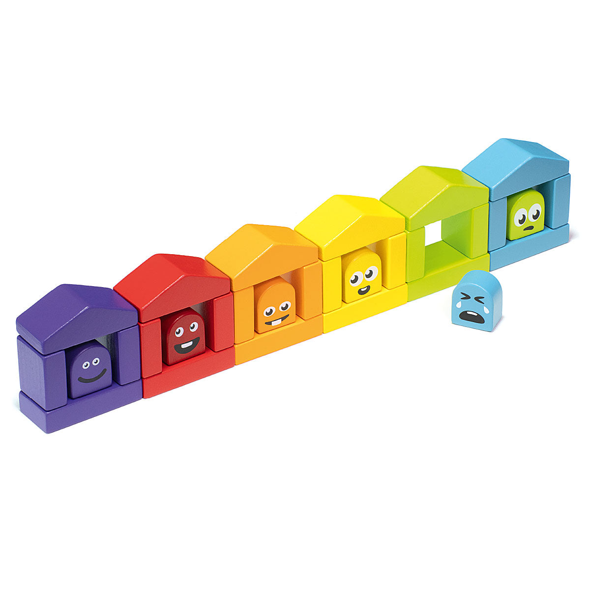 Cubika Wooden Construction Set Colorful Houses - Default
