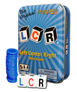Left Center Right Dice Game Blue Tin
