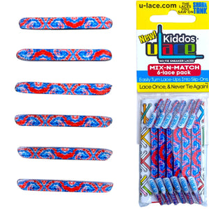 U-Lace Kiddos - No-Tie Laces - 6-Lace Pack - Americana