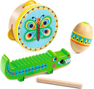 Animambo 3pc Set Guiro, Maracas, Tambourine