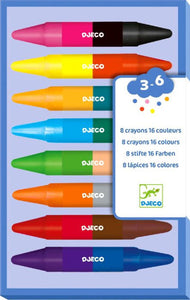 8 Twin Double-Ended Crayons for Little Hands