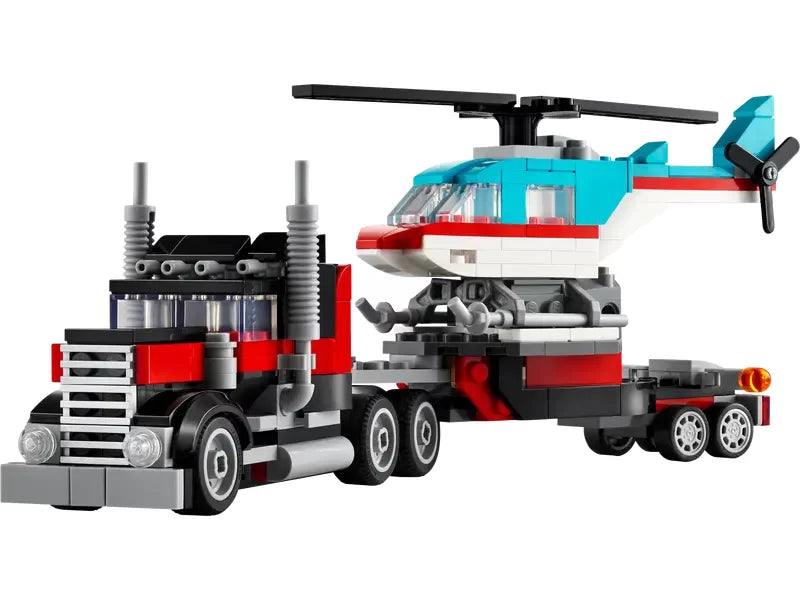 Flatbed Truck w/Helicopter