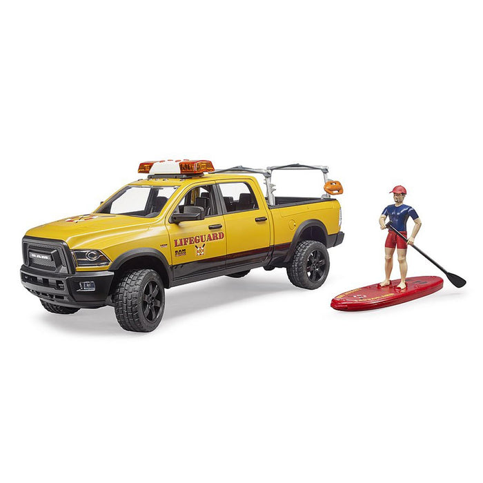 Bruder 02506 RAM 2500 Power Wagon Lifeguard w/ Figure, Stand-up Paddle and Light + Sound Module