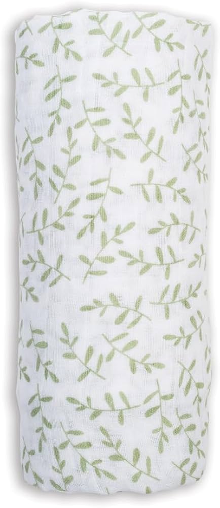Greenery Large Cotton Muslin Swaddle