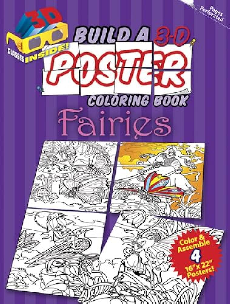 Fairies 3D Poster Coloring Book