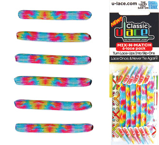 U-Lace Classic - No-Tie Laces - 6-Lace Pack - Bright Neons