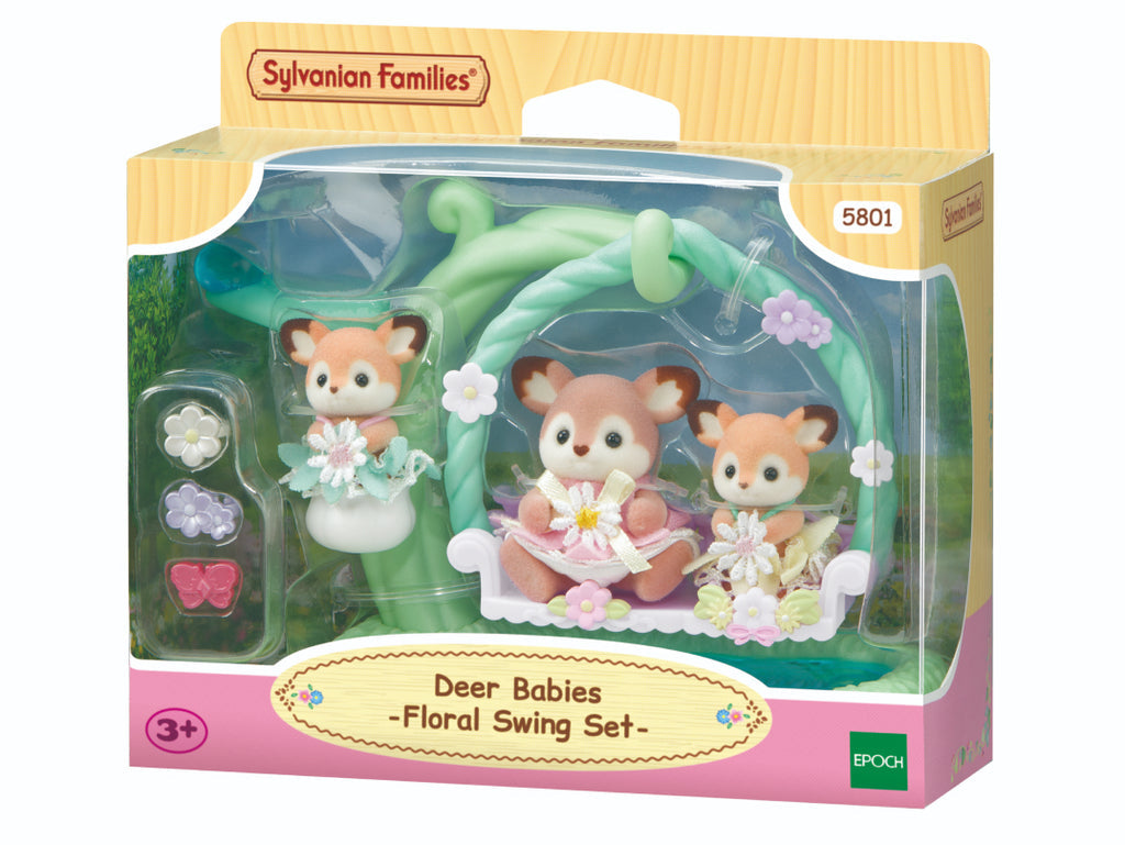 Deer Babies- Floral Swing Set