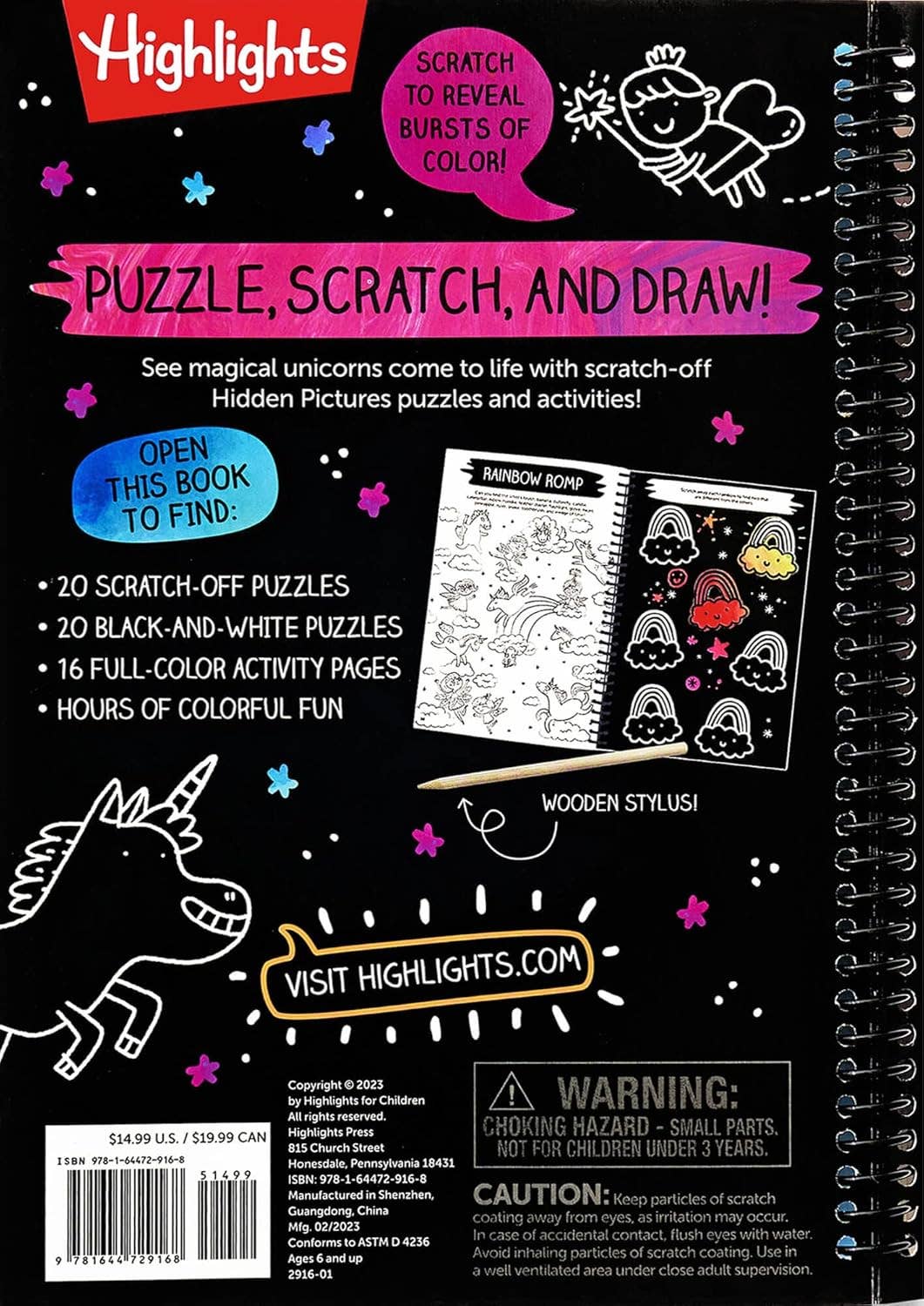 Scratch-Off Hidden Pictures Unicorn Puzzles