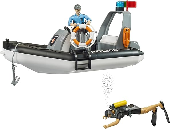 Police Boat with Beacon Light