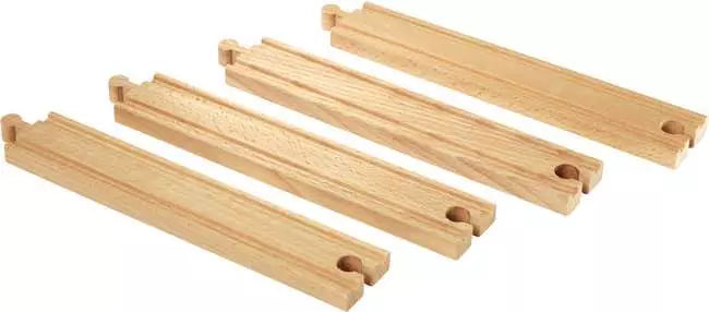 BRIO World Long Straight Tracks - 4 Pack