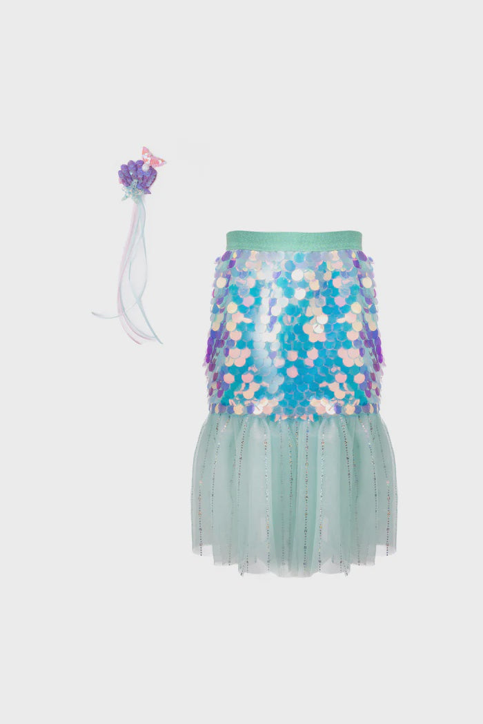 Bling Bling Mermaid Skirt & Hairclip Set - Mint