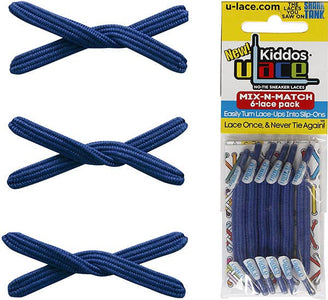 U-Lace Kiddos - No-Tie Laces - 6-Lace Pack - Royal Blue