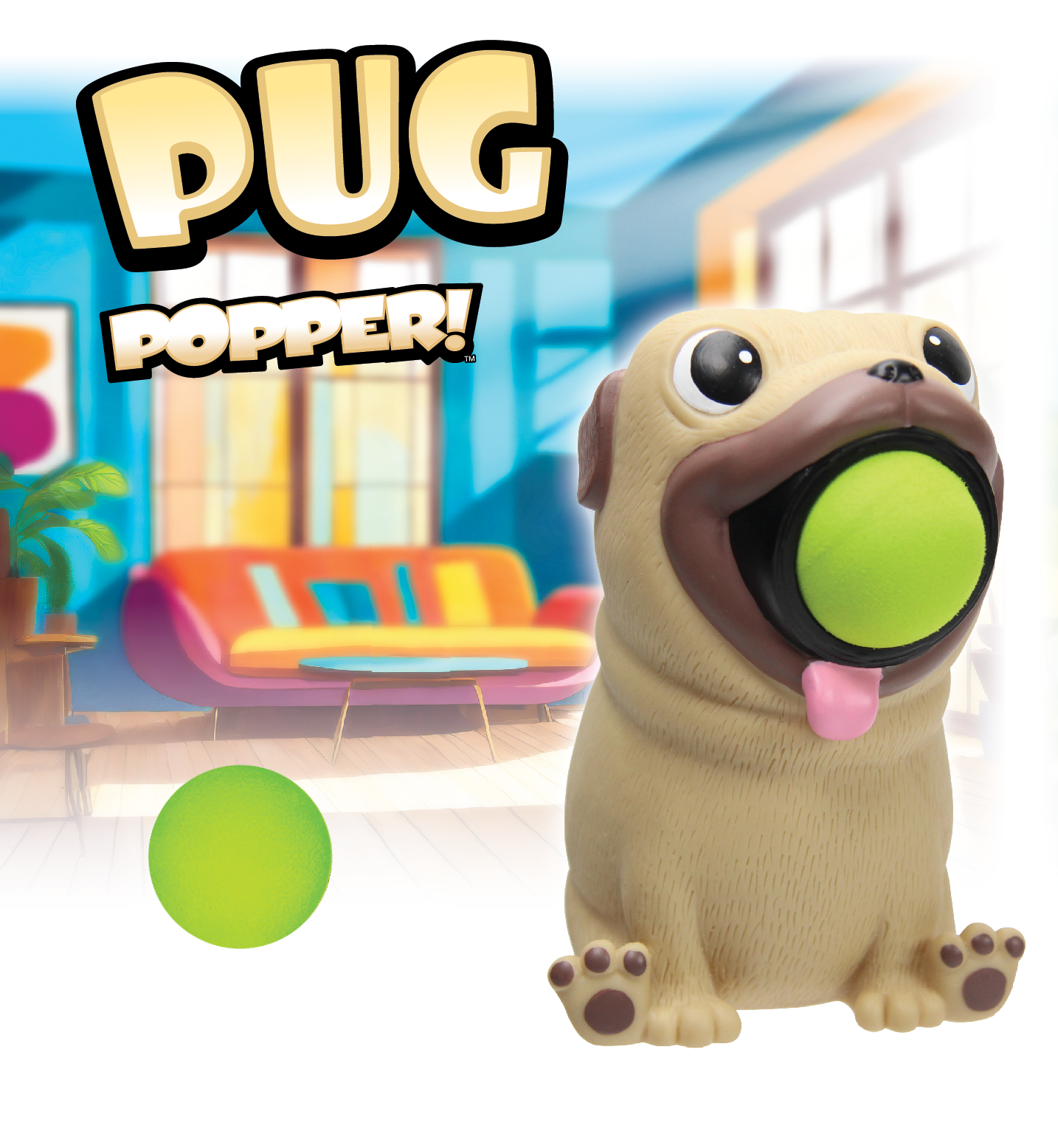 Pug Ball Popper Toy - Toy Blaster