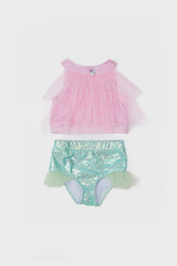 Mermaid Swimsuit, Pink, Two-Piece, Size 3-4