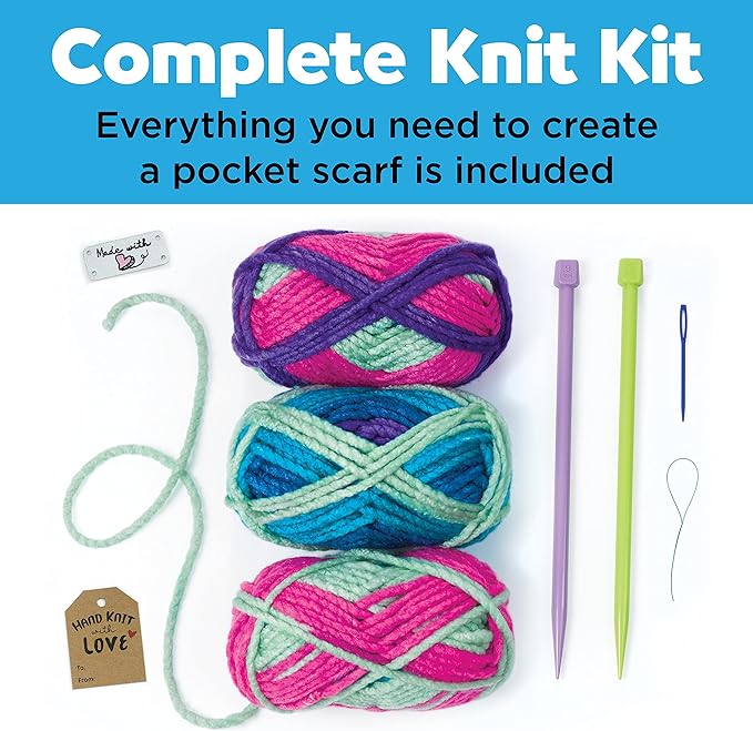 Learn to Knit Pocket Scarf