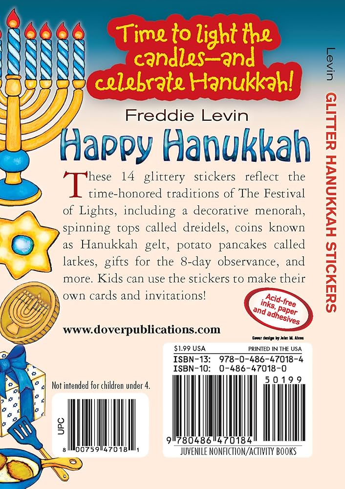 Glitter Hanukkah Stickers