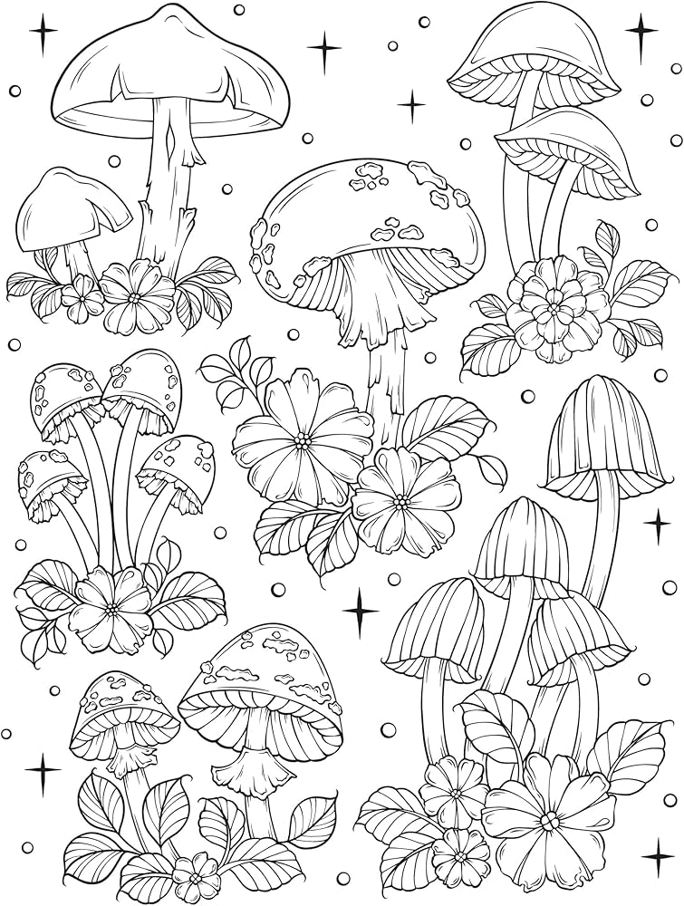 The Art of Mushrooms Coloring Book