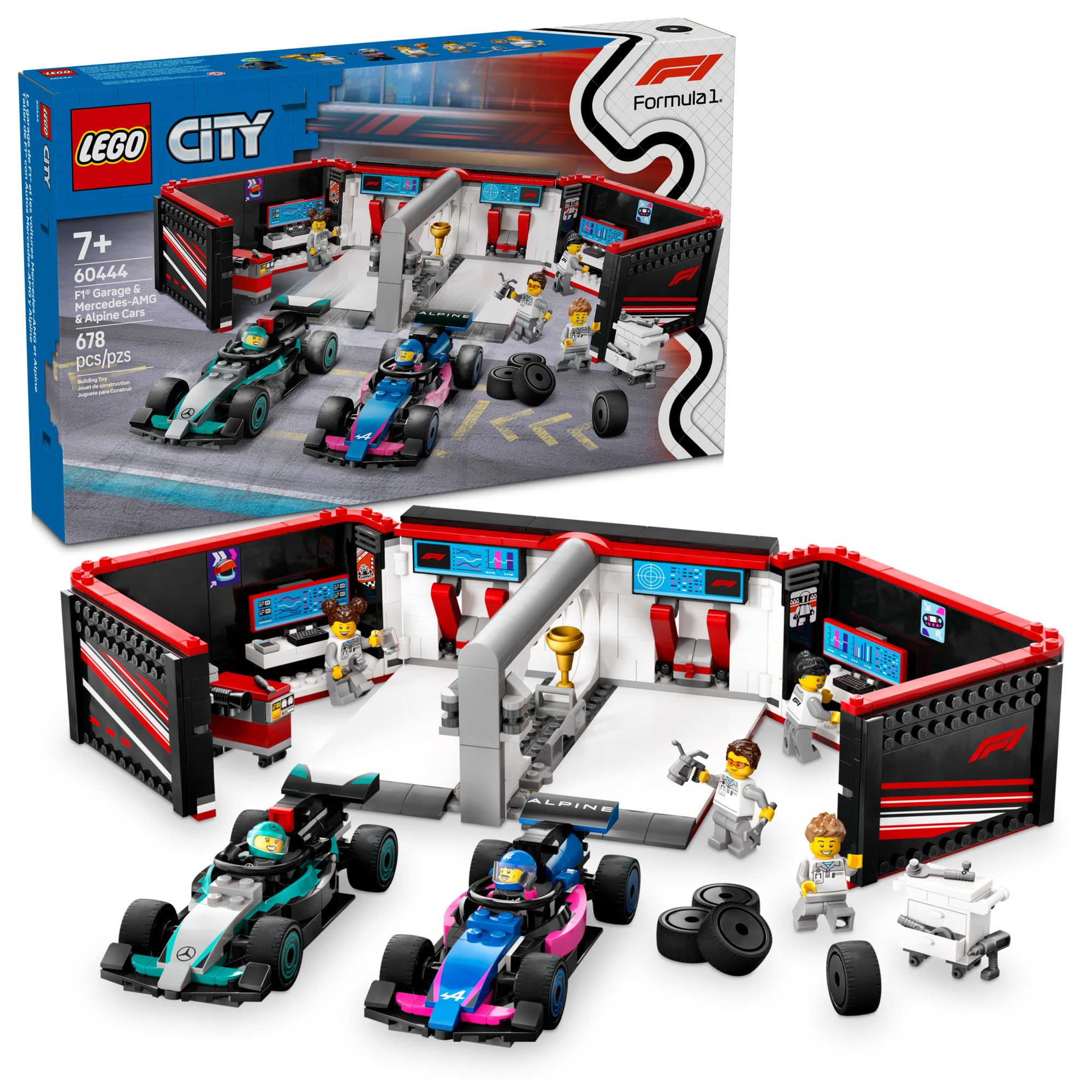 LEGO F1 Garage & Mercedes AMG & Alpine Cars