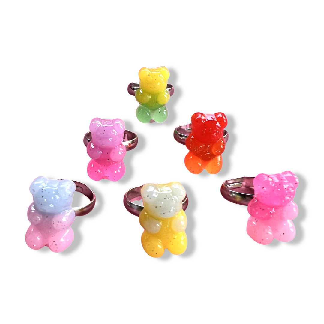 Colorful Gummy Bear Kids Rings
