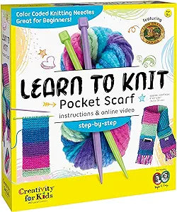 Learn to Knit Pocket Scarf