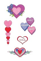 Glitter Tattoos - I Love Hearts