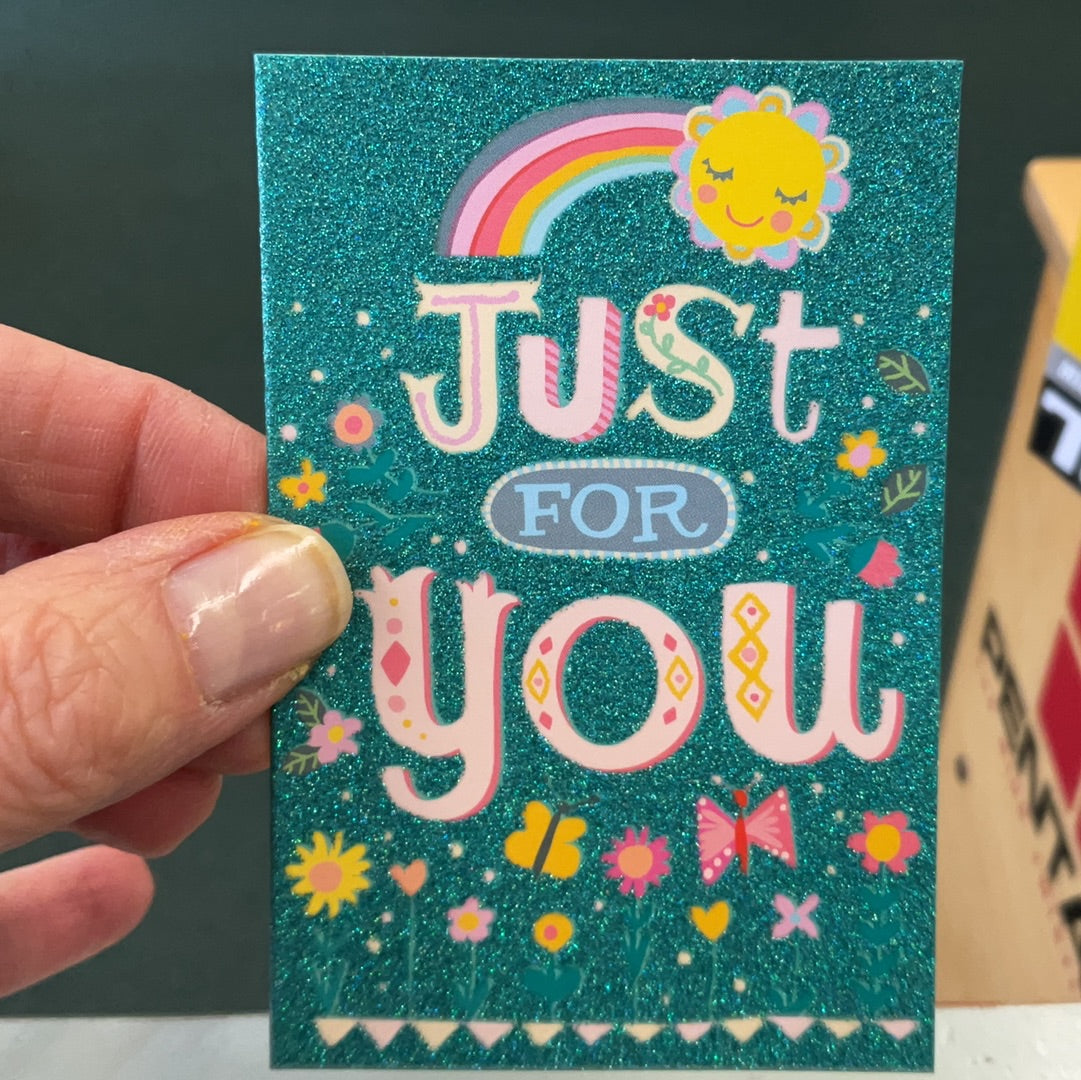 Just For You Glitter Enclosure Card