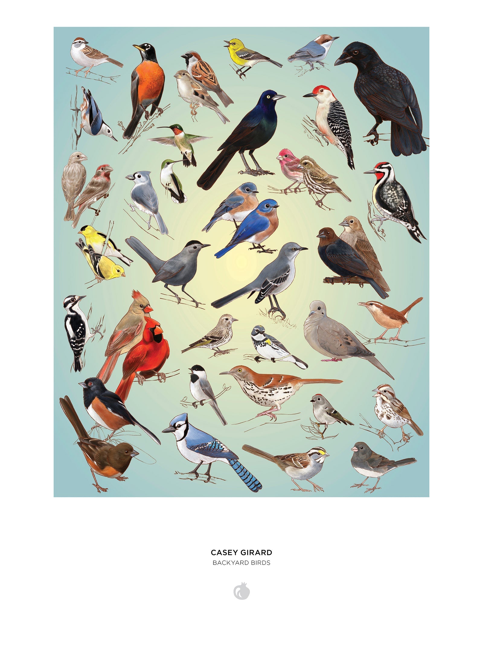Casey Girard: Backyard Birds 1000-  Piece Jigsaw Puz