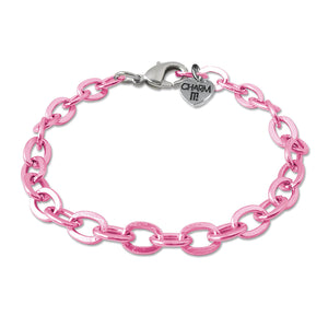 Charm Bracelet - Pink Chain Link