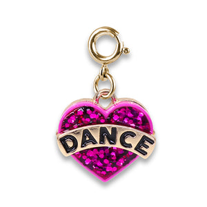 Charm - Gold Glitter Dance Heart