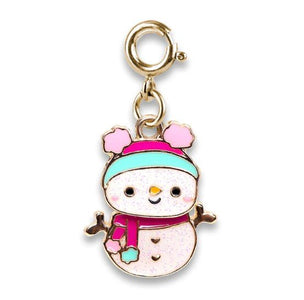 Charm - Gold Swivel Snowman