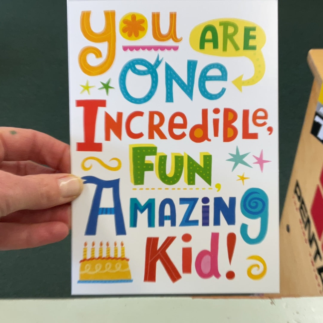 Incredible Fun Amazing Kid Card