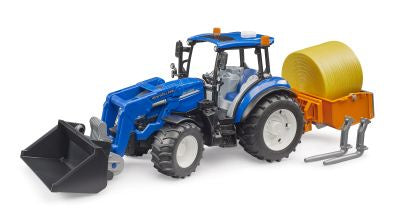 Holland Powerstar T5.120 w load box, bale, forks