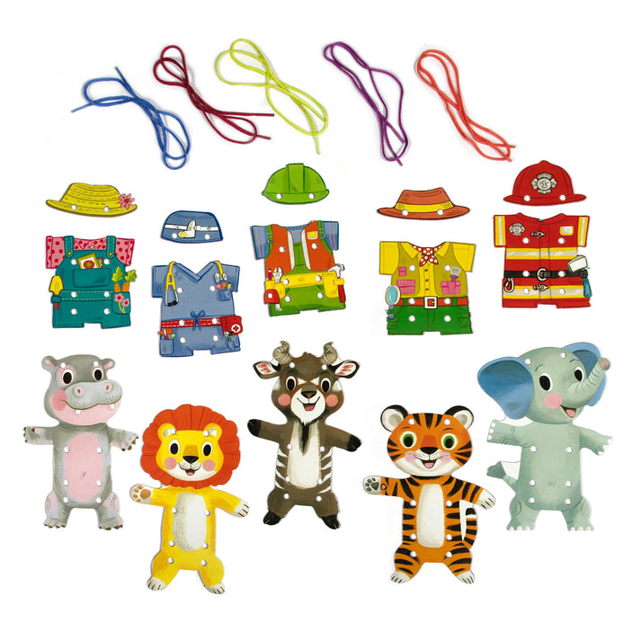 Lacing Cards - Occupations Dress Up