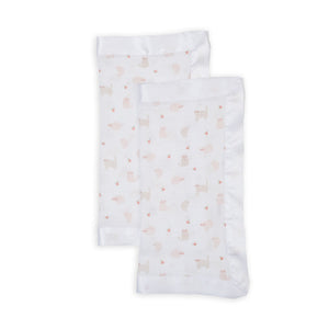 LLJ Cotton Security Blankets - Kitty  Cat 2pk