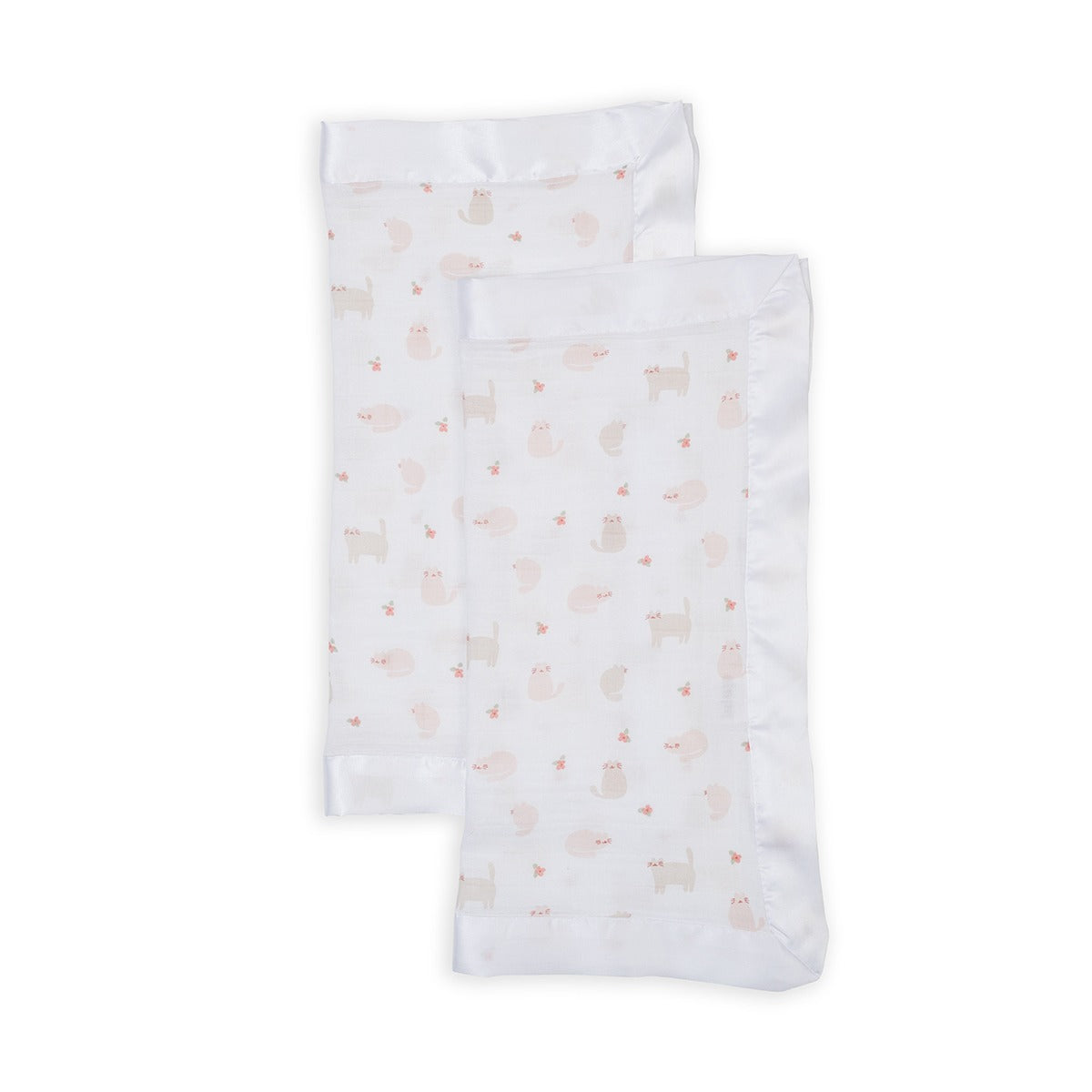 LLJ Cotton Security Blankets - Kitty  Cat 2pk
