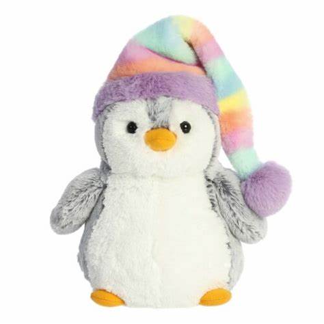 9" Pompom Rainbow Beanie Plush