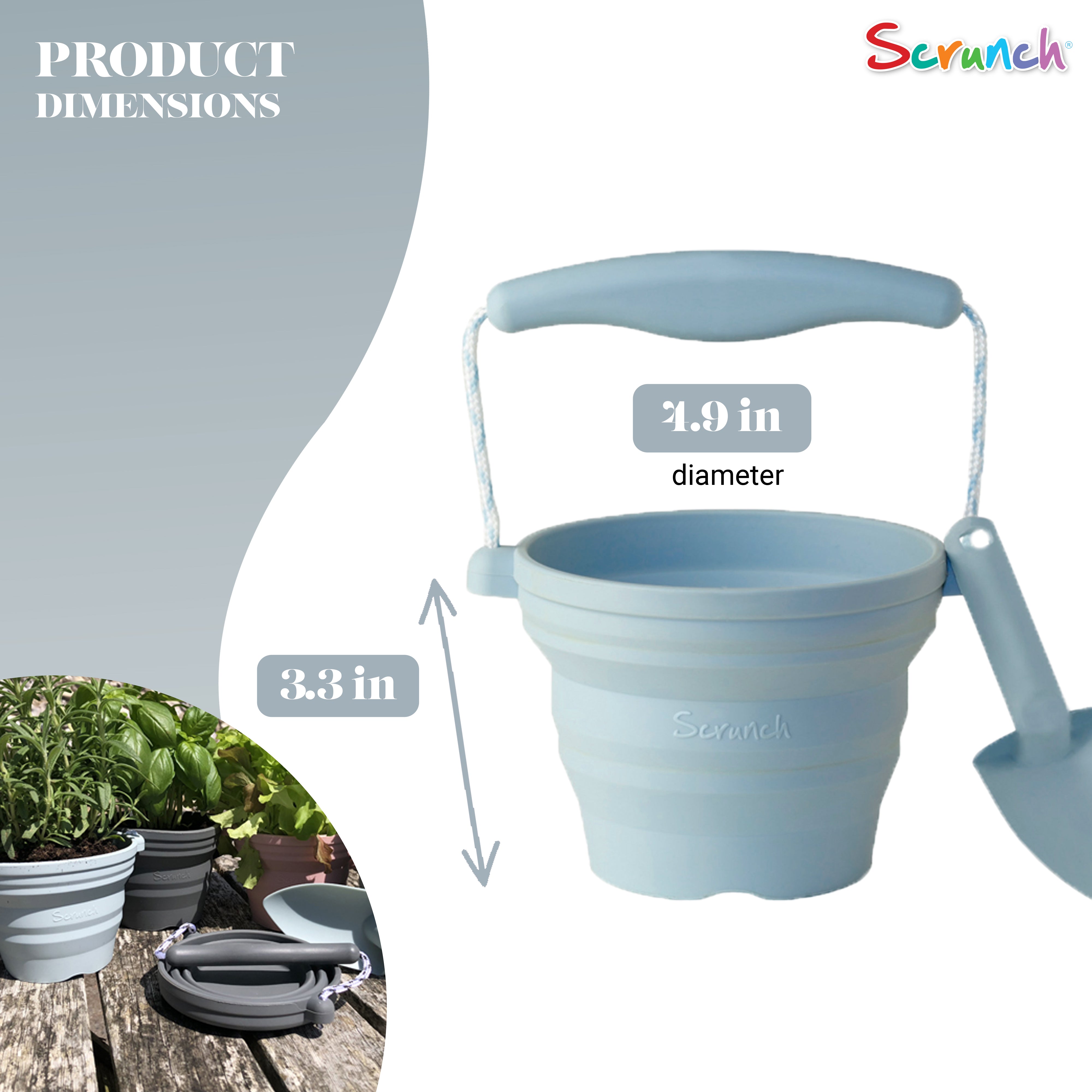 Seedling Pot with Spade - Duck Egg Blue