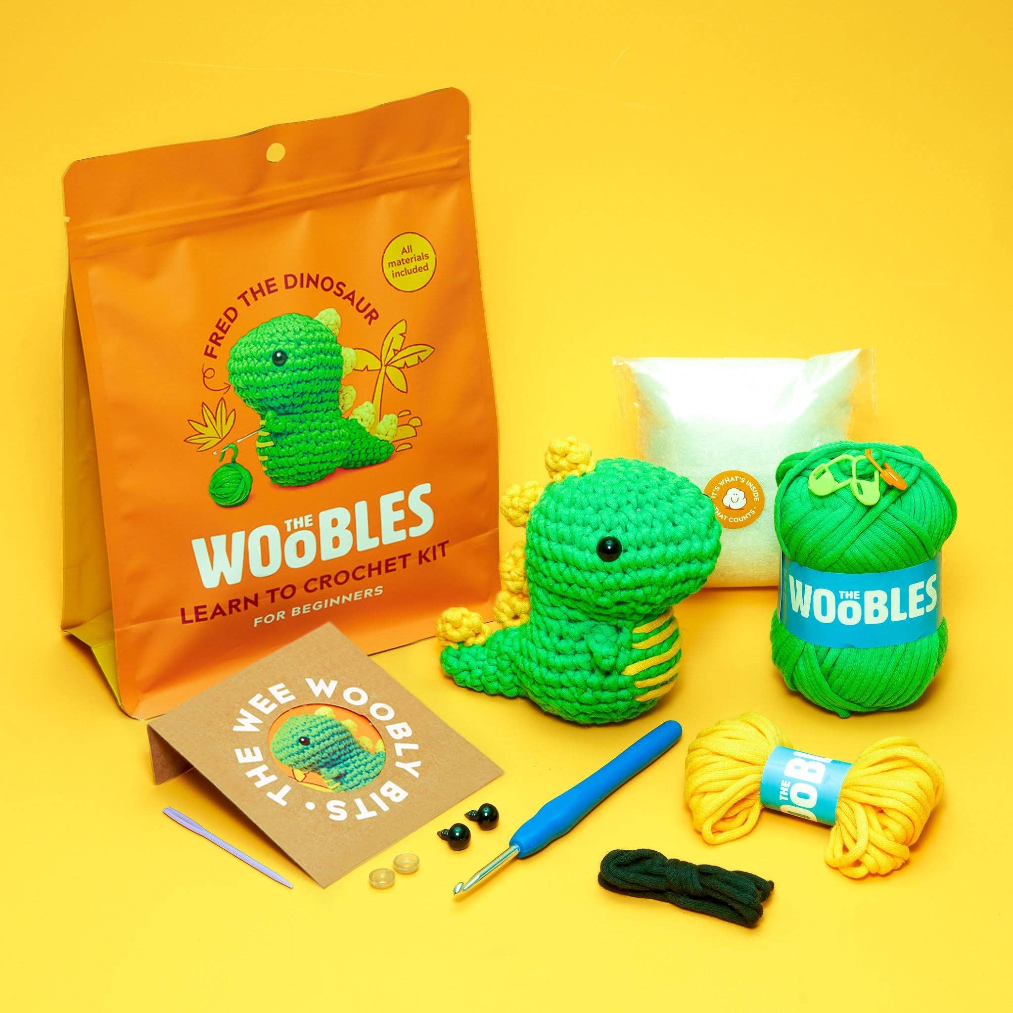 Fred the Dinosaur Green Beginner Crochet Kit