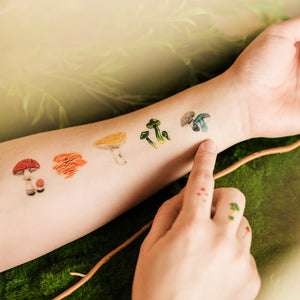 Tattoo Sheet - Colorful Mushrooms