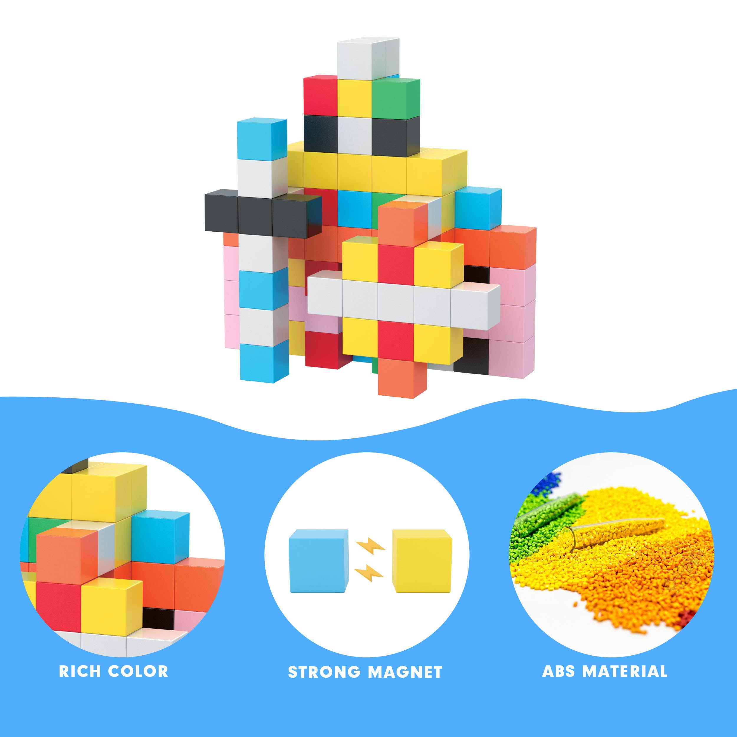Magnet Cube Building Blocks 108pc 1.2" Magnetic Cubes Toy