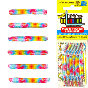 U-Lace Kiddos - No-Tie Laces - 6-Lace Pack - Bright Neons