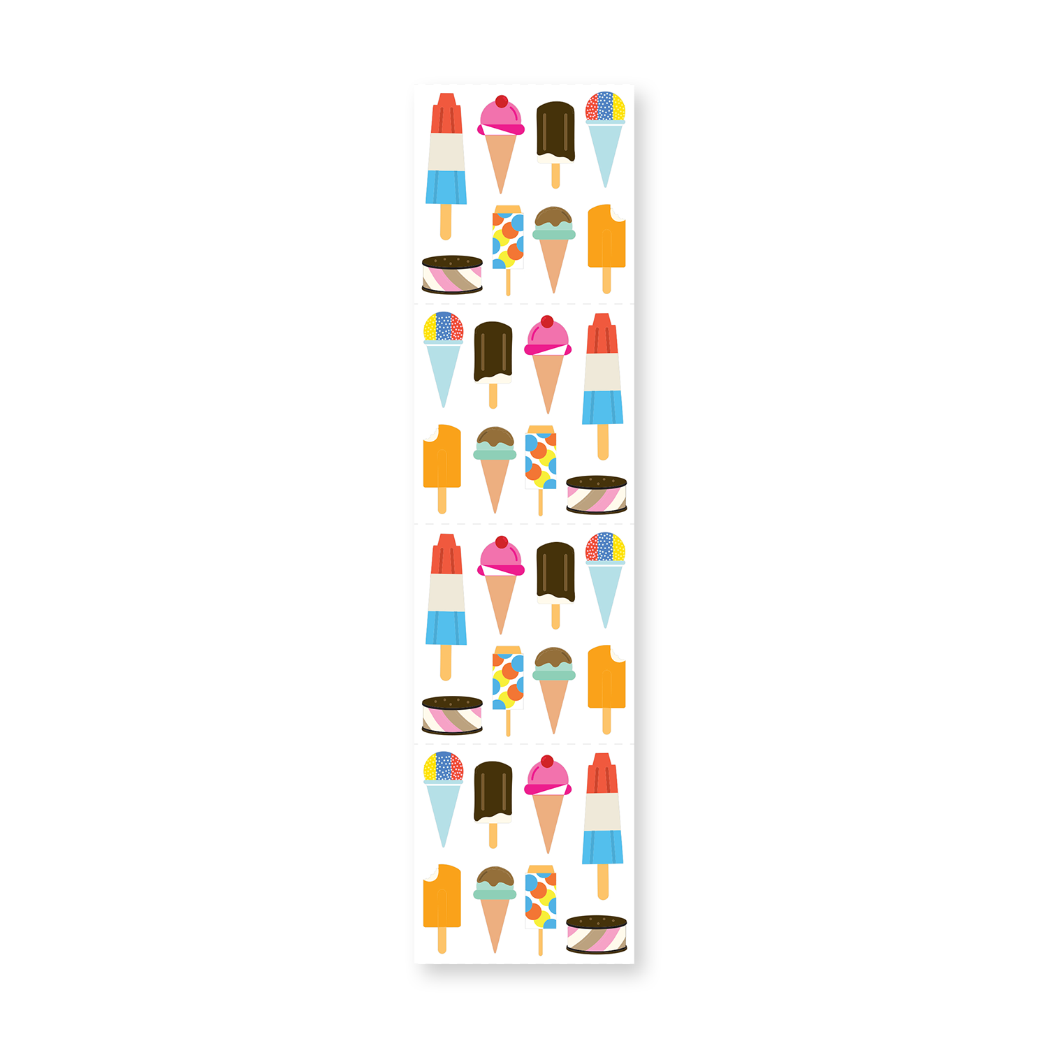 Ice Cream Treats Stickers on the Roll