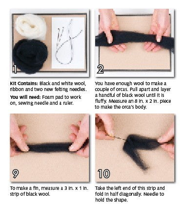 Needle Felting Kit - Orca