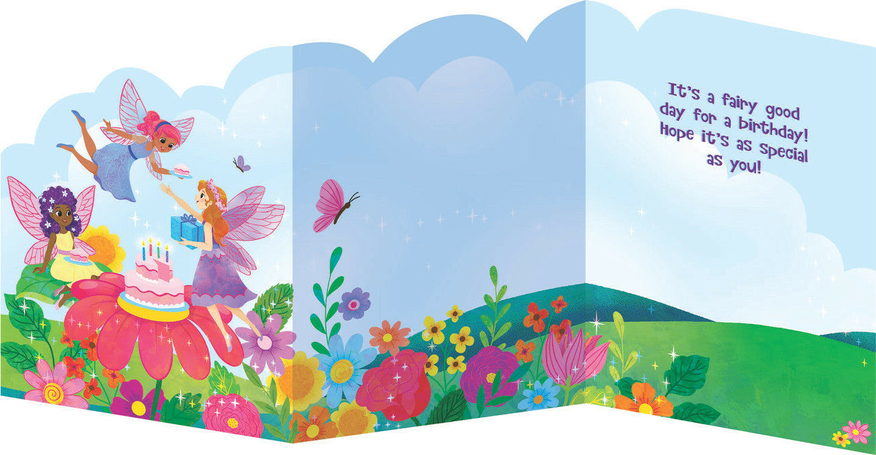 Tri-Fold Fairy Garden Party Card