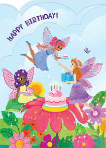 Tri-Fold Fairy Garden Party Card