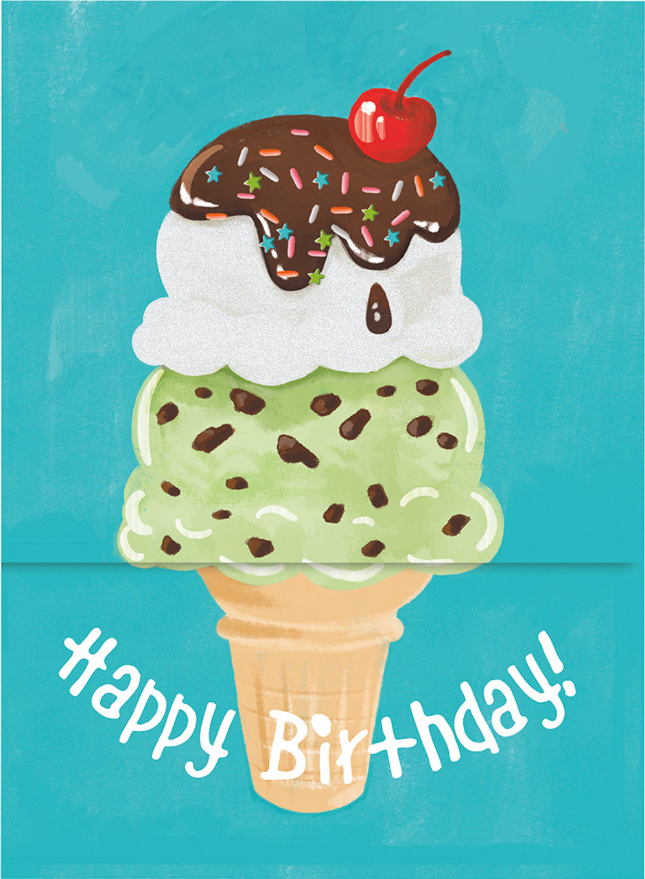 Happy Birthday Ice Cream tri-fold